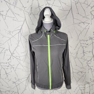 Ivivva Gray Full Zip Reflective Studio Hooded Jacket